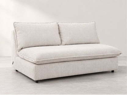 Iselle Armless Compact Sofa – 184 cm — Ivory Textured Fabric; generated visualisation