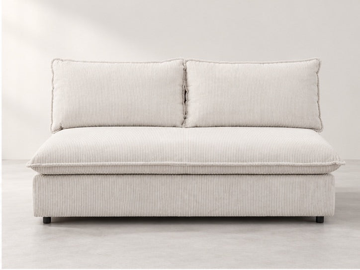 Iselle Armless Compact Sofa – 184 cm — Ivory Textured Fabric alternate view; generated visualisation
