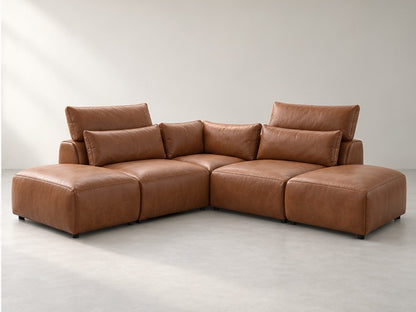 Janora Modular Corner Sofa – 296 cm — Cognac Leather; generated visualisation