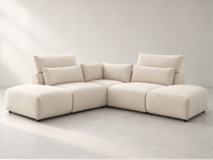 Janora Modular Corner Sofa – 296 cm — Ivory Textured Fabric; generated visualisation