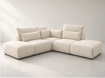 Janora Modular Corner Sofa – 296 cm — Ivory Textured Fabric alternate view; generated visualisation