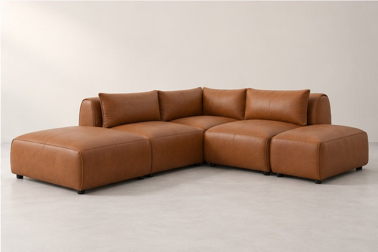 Jenora Modular Corner Sofa – 271 cm — Cognac Leather; generated visualisation