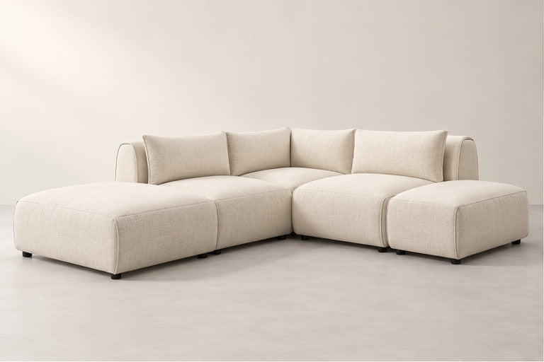 Jenora Modular Corner Sofa – 271 cm — Ivory Textured Fabric; generated visualisation