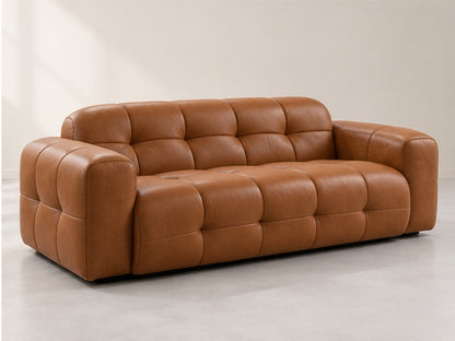 Lauris Grid Lounge Sofa – 232 cm — Cognac Leather; generated visualisation