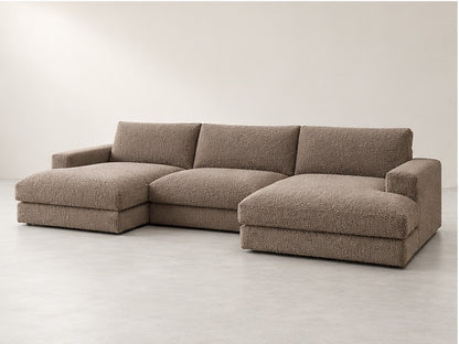 Leorin Panoramic Lounge Sofa – 349 cm — Taupe Bouclé; generated visualisation