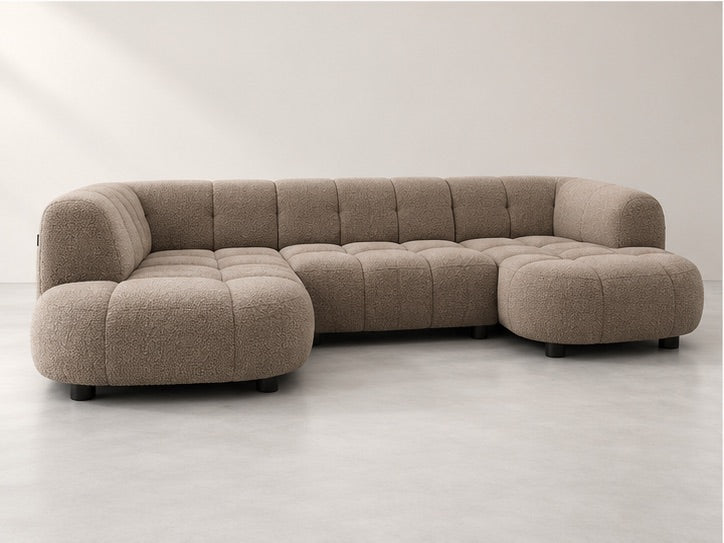 Lovran Double Chaise Sofa – 355 cm — Taupe Bouclé; generated visualisation