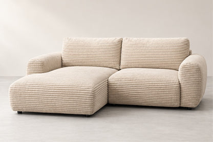 Lucaro Compact Chaise Sofa – 257 cm — Ivory Textured Fabric; generated visualisation
