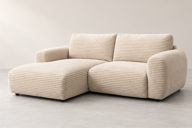 Lucaro Compact Chaise Sofa – 257 cm — Ivory Textured Fabric alternate view; generated visualisation