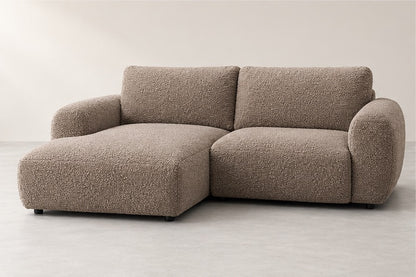 Lucaro Compact Chaise Sofa – 257 cm — Taupe Bouclé; generated visualisation