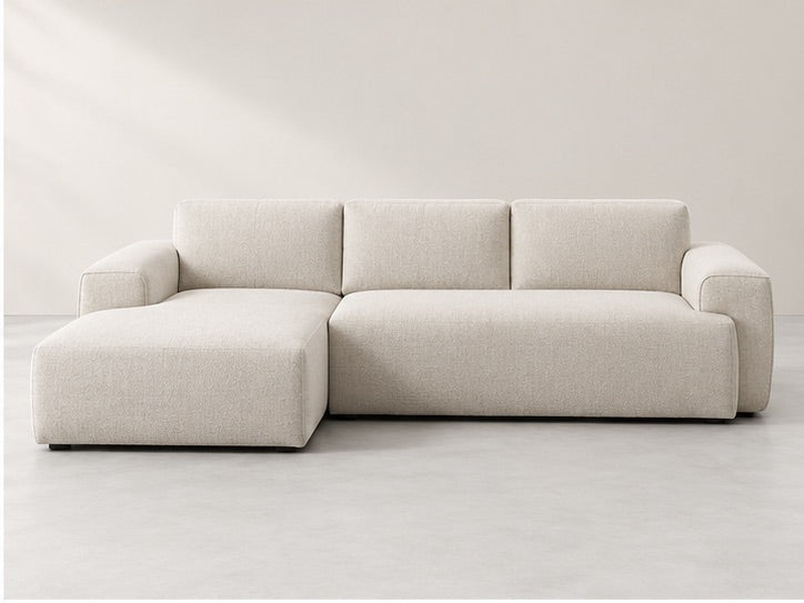 Marell Tailored Chaise Sofa – 292 cm — Ivory Textured Fabric alternate view; generated visualisation
