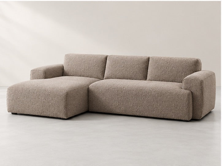 Marell Tailored Chaise Sofa – 292 cm — Taupe Bouclé; generated visualisation