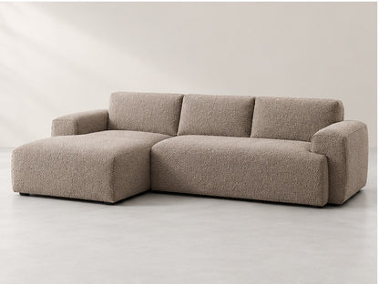 Marell Tailored Chaise Sofa – 292 cm — Taupe Bouclé; generated visualisation