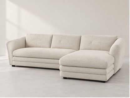 Marbello Tailored Chaise Sofa – 290 cm — Ivory Textured Fabric; generated visualisation