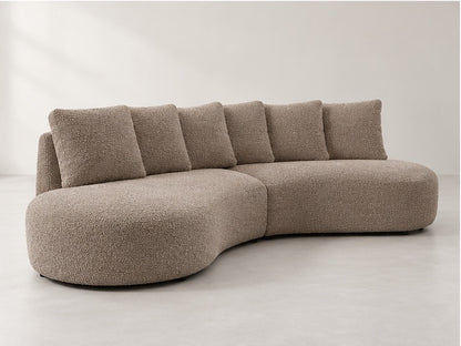 Marielle Curved Corner Sofa – 317 cm — Taupe Bouclé; generated visualisation