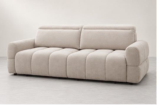 Mavon Padded Back Sofa – 264 cm — Ivory Textured Fabric; generated visualisation