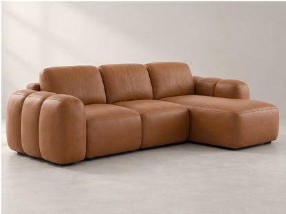 Montara Soft Chaise Sofa – 276 cm — Cognac Leather; generated visualisation