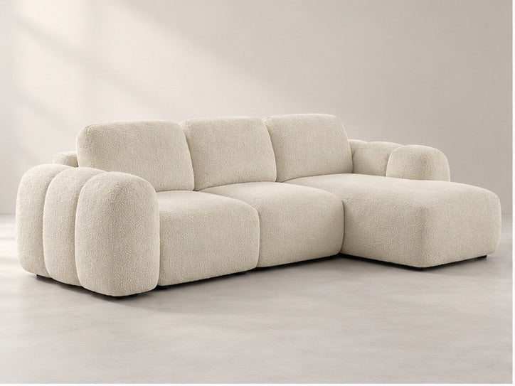 Montara Soft Chaise Sofa – 276 cm — Ivory Textured Fabric; generated visualisation
