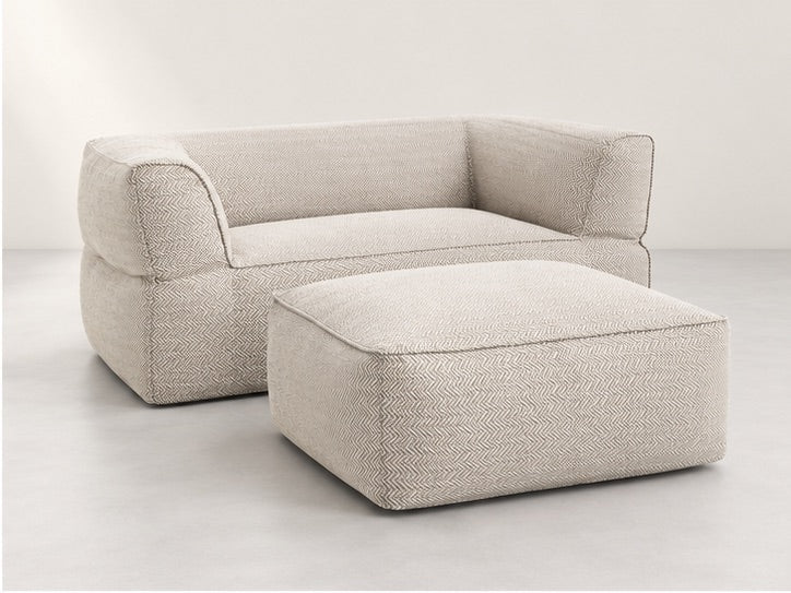 Noren Sofa and Ottoman Set – 185 cm — Ivory Fabric alternate view; generated visualisation
