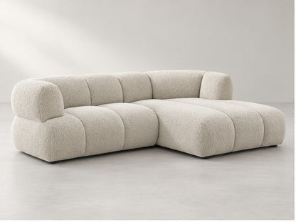 Pamora Low Chaise Sofa – 253 cm — Ivory Textured Fabric; generated visualisation