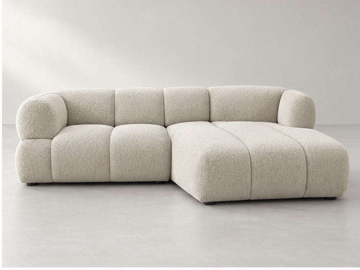 Pamora Low Chaise Sofa – 253 cm — Ivory Textured Fabric alternate view; generated visualisation