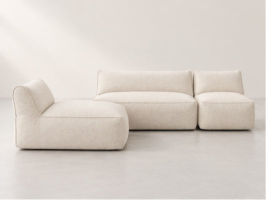 Rivelle Modular Lounge Sofa – 320 cm — Ivory Fabric; generated visualisation