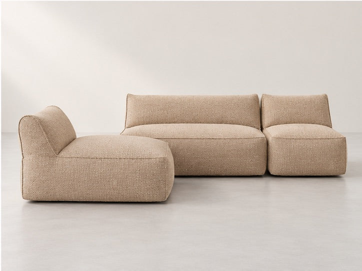 Rivelle Modular Lounge Sofa – 320 cm — Sand Fabric; generated visualisation