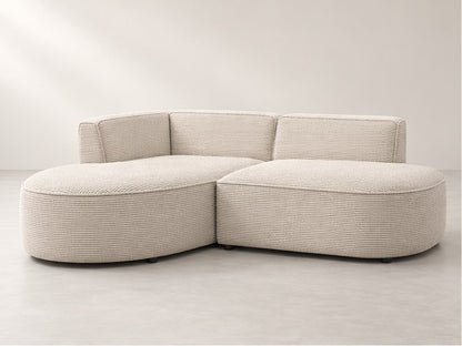 Roussel Rounded Chaise Sofa – 250 cm — Ivory Textured Fabric; generated visualisation