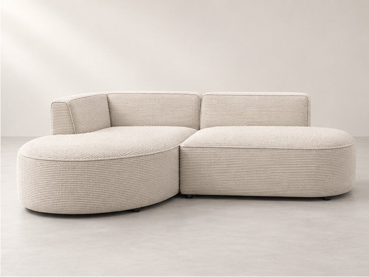 Roussel Rounded Chaise Sofa – 250 cm — Ivory Textured Fabric alternate view; generated visualisation