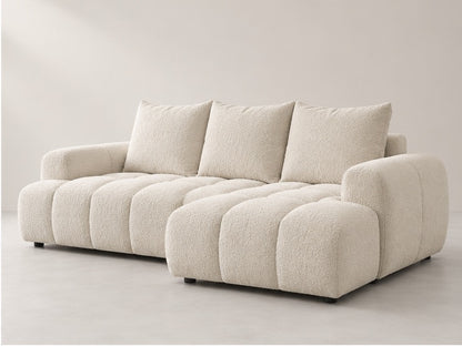 Roselle Rounded Chaise Sofa – 258 cm — Ivory Textured Fabric alternate view; generated visualisation