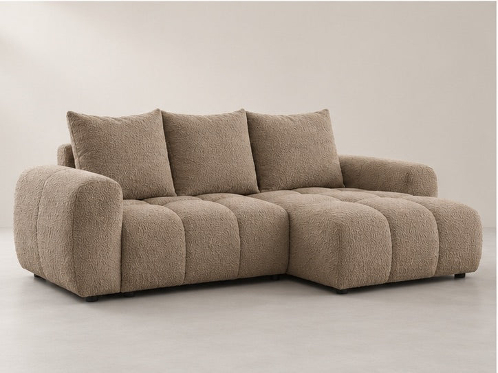 Roselle Rounded Chaise Sofa – 258 cm — Taupe Bouclé; generated visualisation