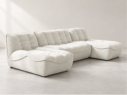Serelle Panoramic Lounge Sofa – 346 cm — Ivory Textured Fabric; generated visualisation