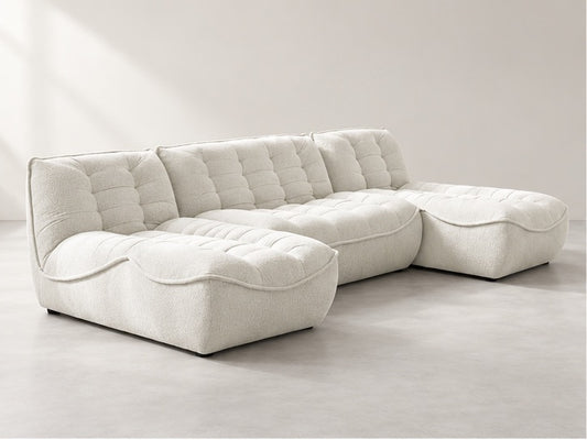 Serelle Panoramic Lounge Sofa – 346 cm — Ivory Textured Fabric; generated visualisation