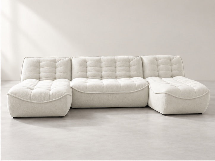 Serelle Panoramic Lounge Sofa – 346 cm — Ivory Textured Fabric alternate view; generated visualisation