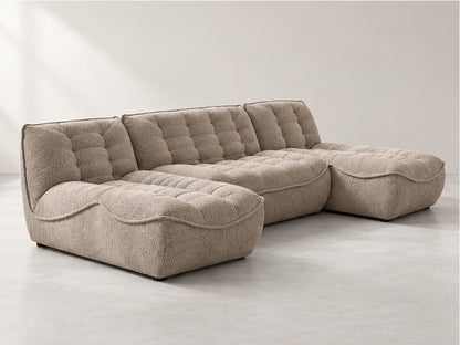 Serelle Panoramic Lounge Sofa – 346 cm — Taupe Bouclé; generated visualisation