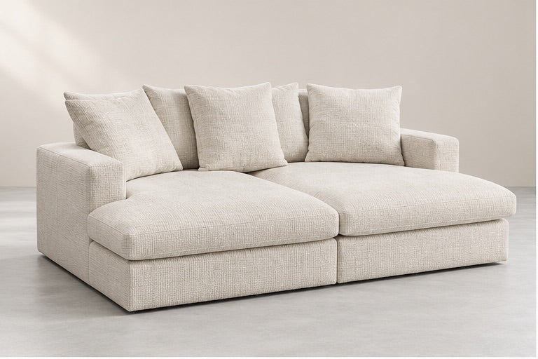 Simeva Extra Deep Lounge Sofa – 224 cm — Ivory Textured Fabric; generated visualisation