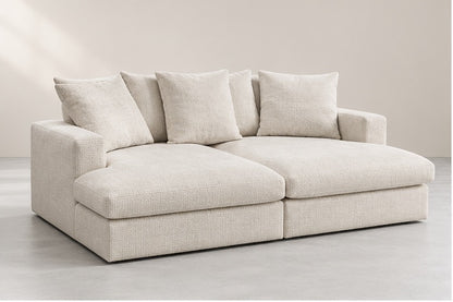 Simeva Extra Deep Lounge Sofa – 224 cm — Ivory Textured Fabric; generated visualisation