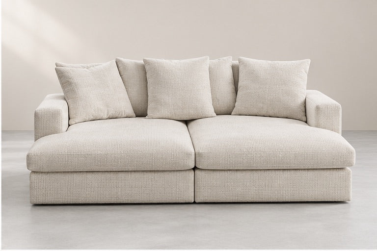 Simeva Extra Deep Lounge Sofa – 224 cm — Ivory Textured Fabric alternate view; generated visualisation