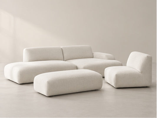 Sirano Modular Lounge Set – 300 cm — Ivory Textured Fabric; generated visualisation