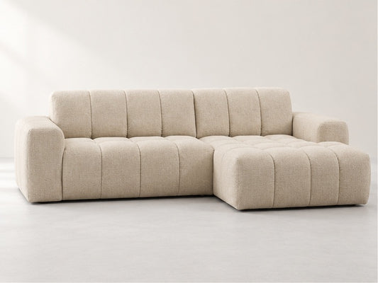 Thevin Channel Chaise Sofa – 266 cm — Ivory Textured Fabric; generated visualisation