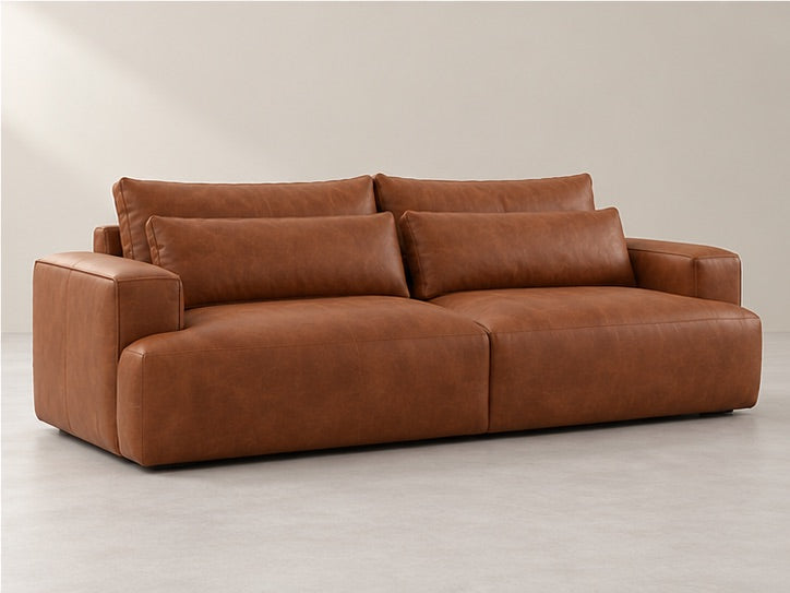 Twyla Deep Lounge Sofa – 235 cm — Cognac Leather; generated visualisation