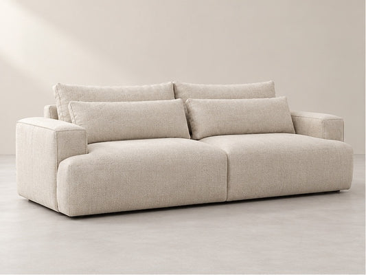 Twyla Deep Lounge Sofa – 235 cm — Ivory Textured Fabric; generated visualisation