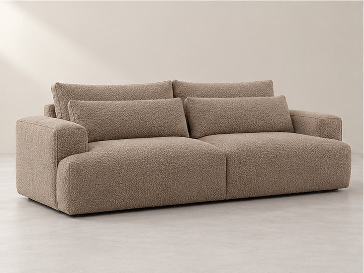 Twyla Deep Lounge Sofa – 235 cm — Taupe Bouclé; generated visualisation