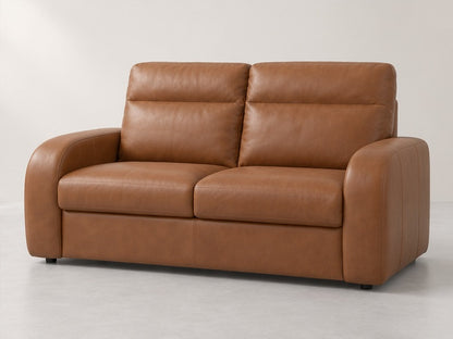 Valoren High Cushion Sofa – 212 cm — Cognac Leather; generated visualisation