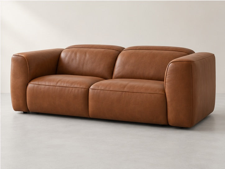 Wilren High Arm Sofa – 240 cm — Cognac Leather; generated visualisation