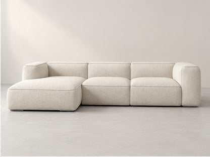 Zevar Low Corner Sofa – 349 cm — Ivory Textured Fabric alternate view; generated visualisation