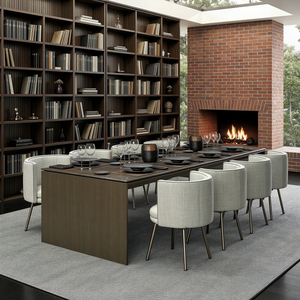 Bomber 12-Seater Wooden Dining Table