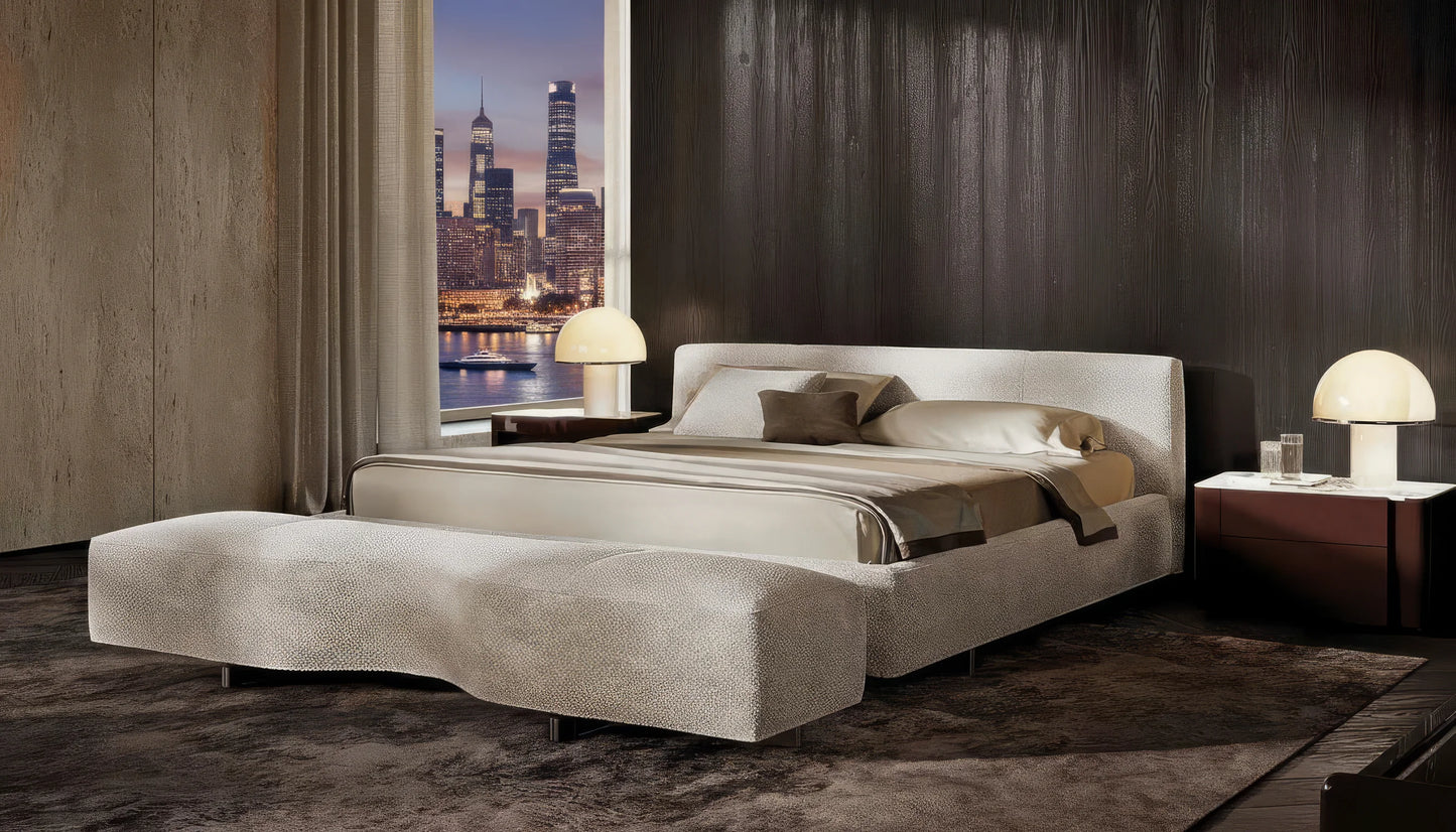 Mortimer Fabric Bed with Padded Headboard