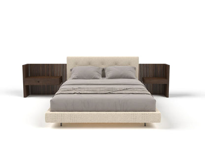 Porto Fabric Bed with Padded Headboard