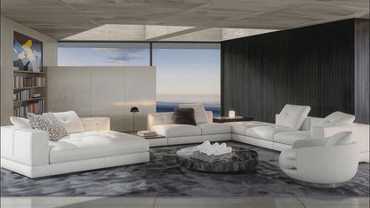 Eder 4-Seater Fabric Modular sofa with Chaise