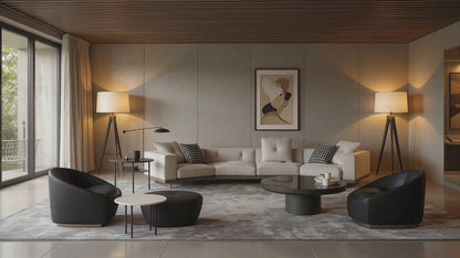 Edric 4-Seater Facbric Curved Modular Sofa